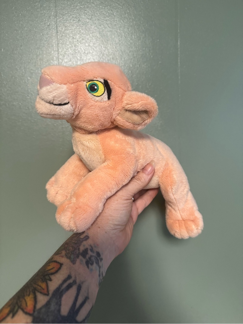 Disney Peach Plush Lion Cub with Yellow Tail Tip